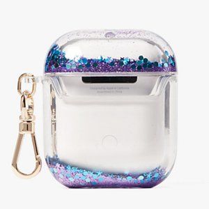 kate spade Accessories | Kate Spade Purple Blue Liquid Glitter Airpod Case | Poshmark